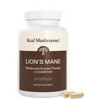 Real Mushrooms Lion's Mane Mushroom Extract Powder for Cognition – 120 Capsules