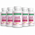 Nature's Bounty Hair Growth Supplement with Biotin – 90 Capsules ( Pack of 5 )