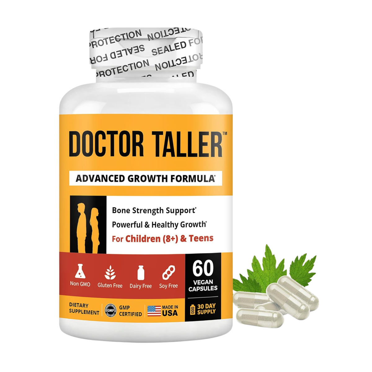 NuBest Doctor Taller Height Growth Supplement for Children (8+) & Teens - 60 Vegan Capsules
