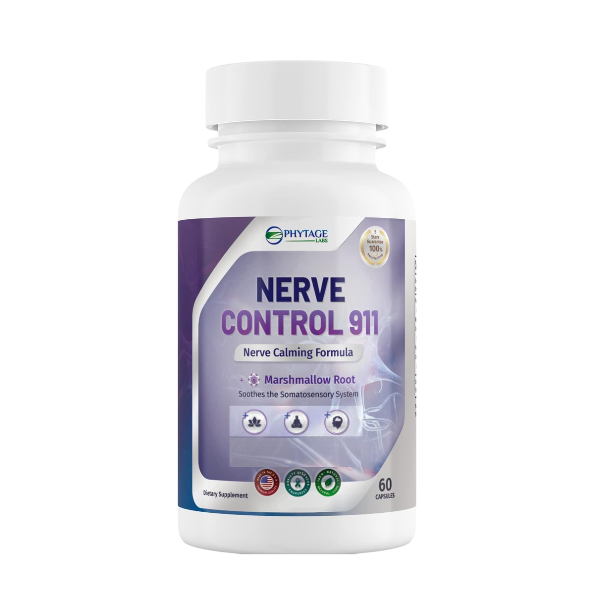 Nerve Control 911 Advanced Botanical Nerve Support Supplement - 60 Capsules