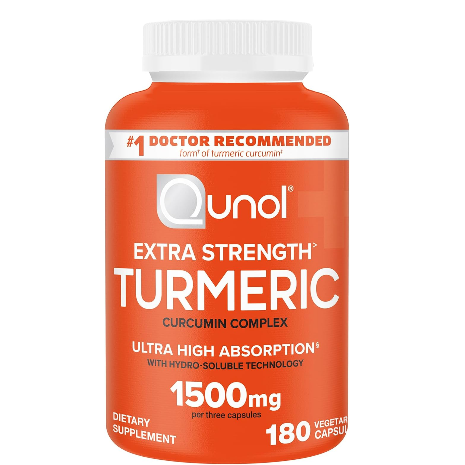 Qunol Extra Strength Turmeric Curcumin Complex 1000mg - 120 Vegetarian Capsules