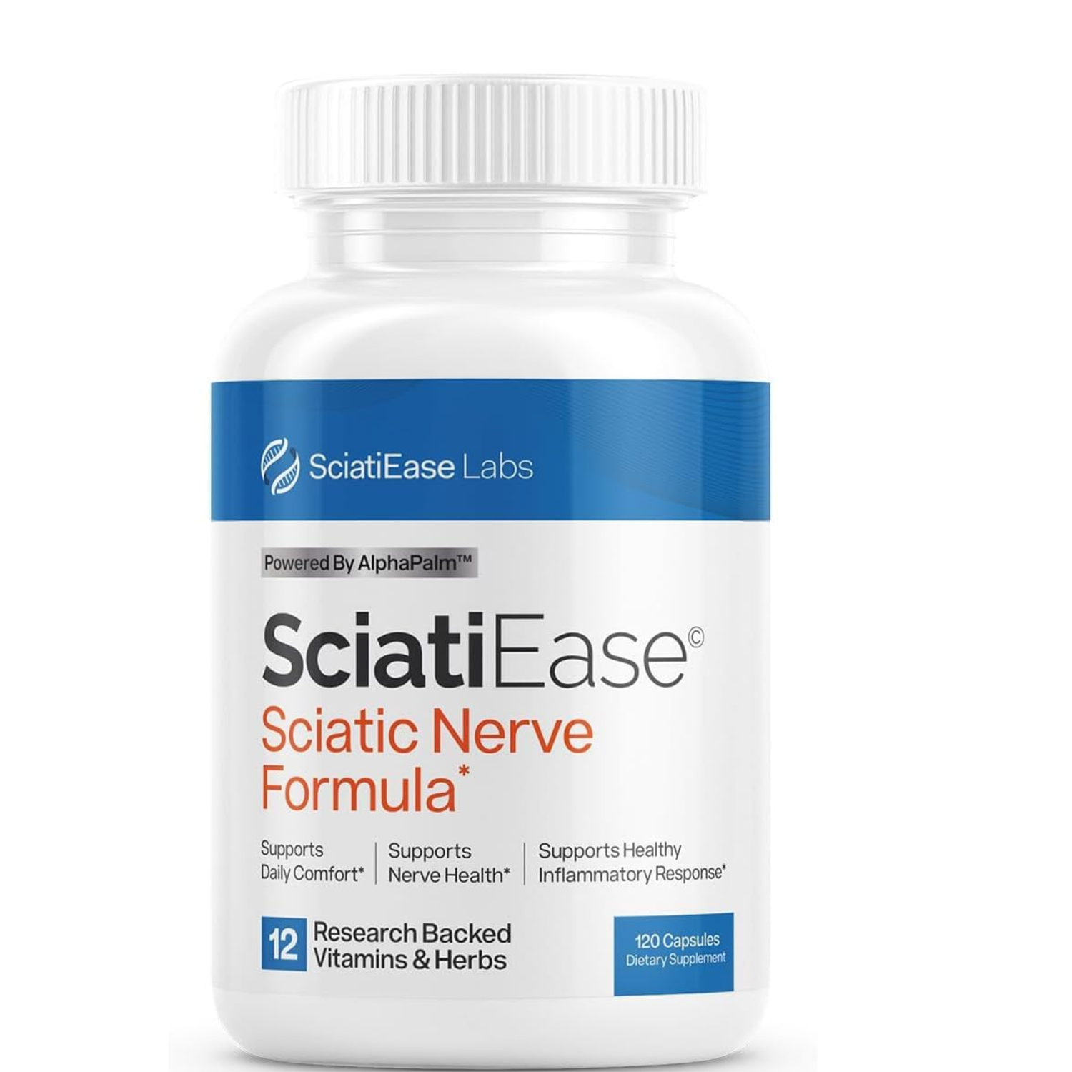 SciatiEase Labs SciatiEase Sciatic Nerve Formula | 12 Research-Backed Vitamins & Herbs | 120 Capsules