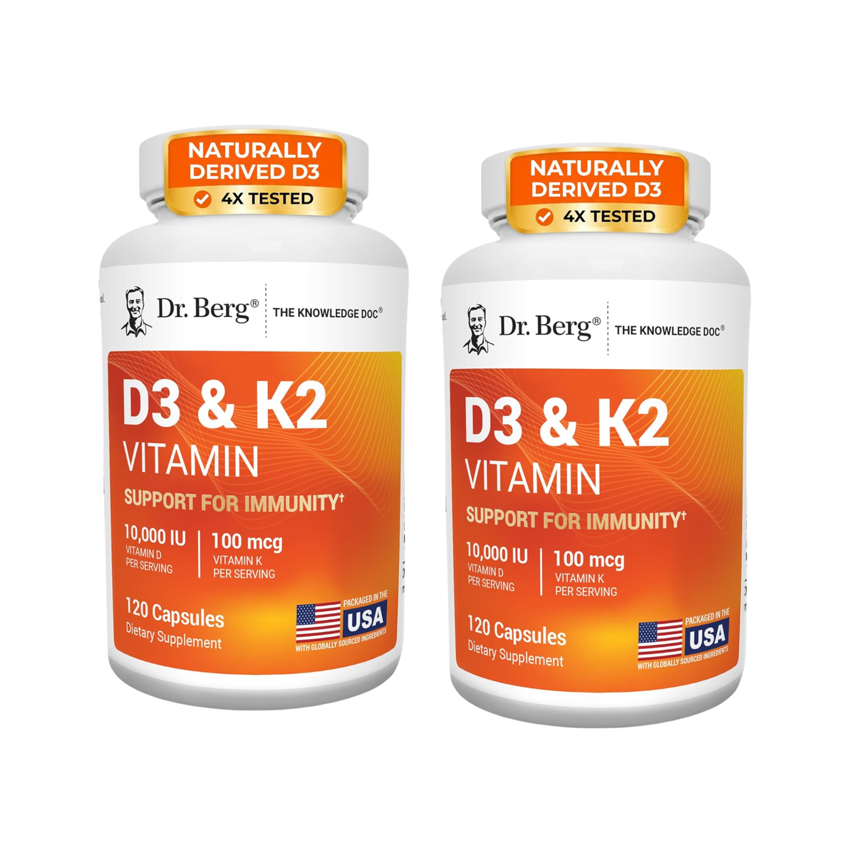 Dr. Berg's D3 & K2 Vitamin Supplement with Purified Bile Salts