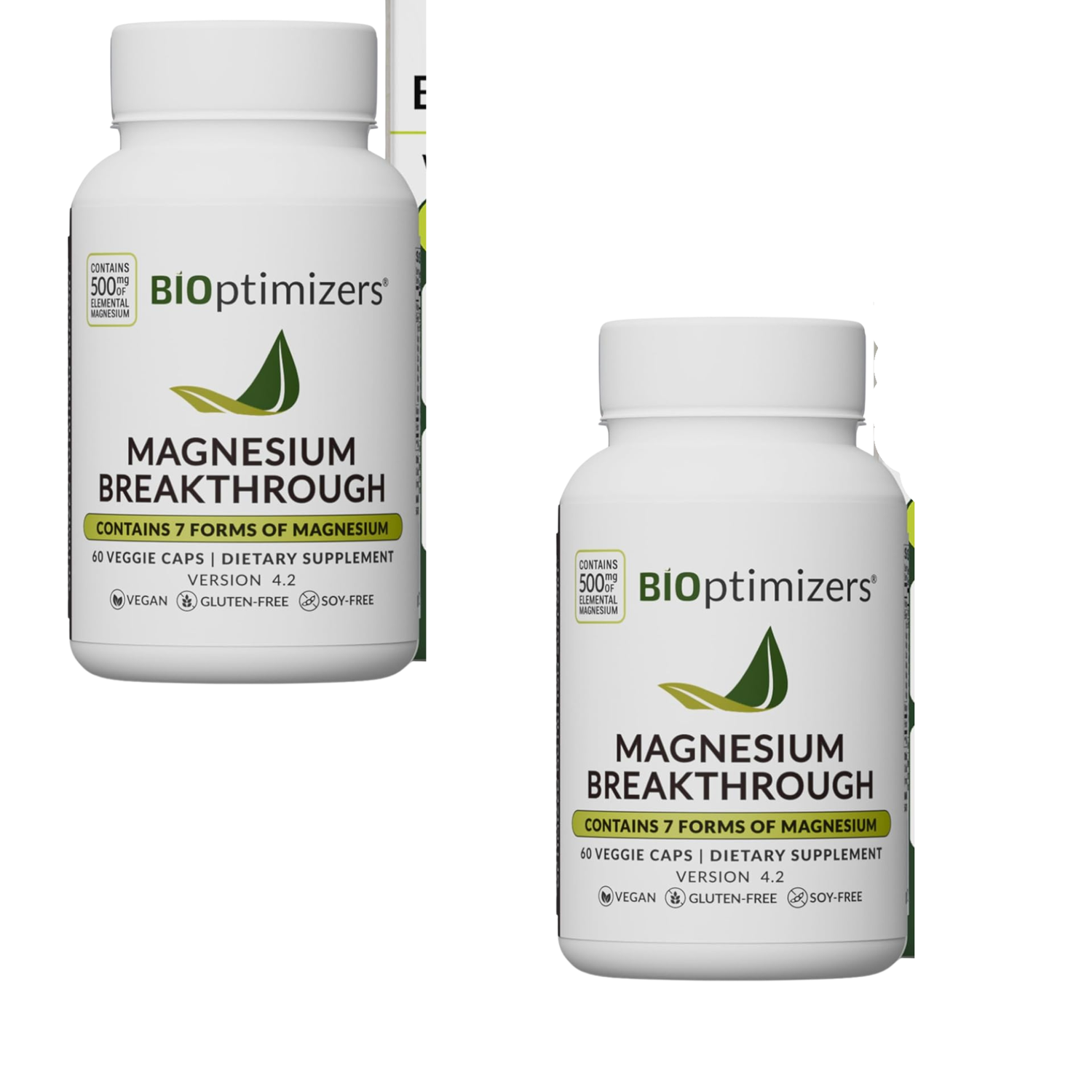 BIOptimizers Magnesium Breakthrough – 7 Forms of Magnesium | 500mg | 60 Veggie Caps