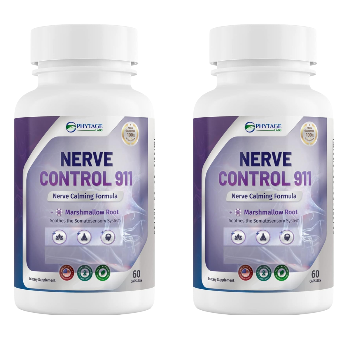 Nerve Control 911 Advanced Botanical Nerve Support Supplement - 60 Capsules