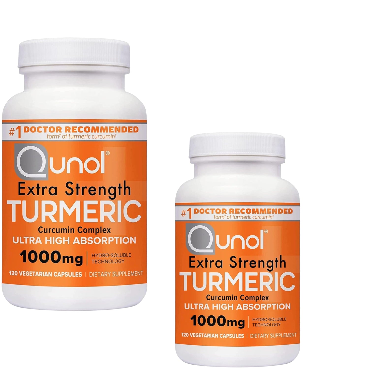 Qunol Extra Strength Turmeric Curcumin Complex 1000mg - 120 Vegetarian Capsules