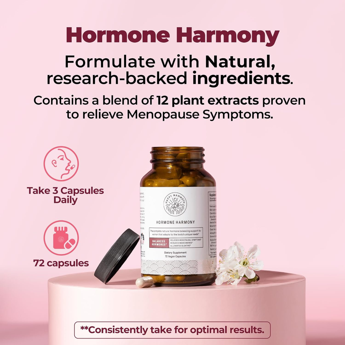 Happy Mammoth Hormone Harmony, 72 Vegan Capsules
