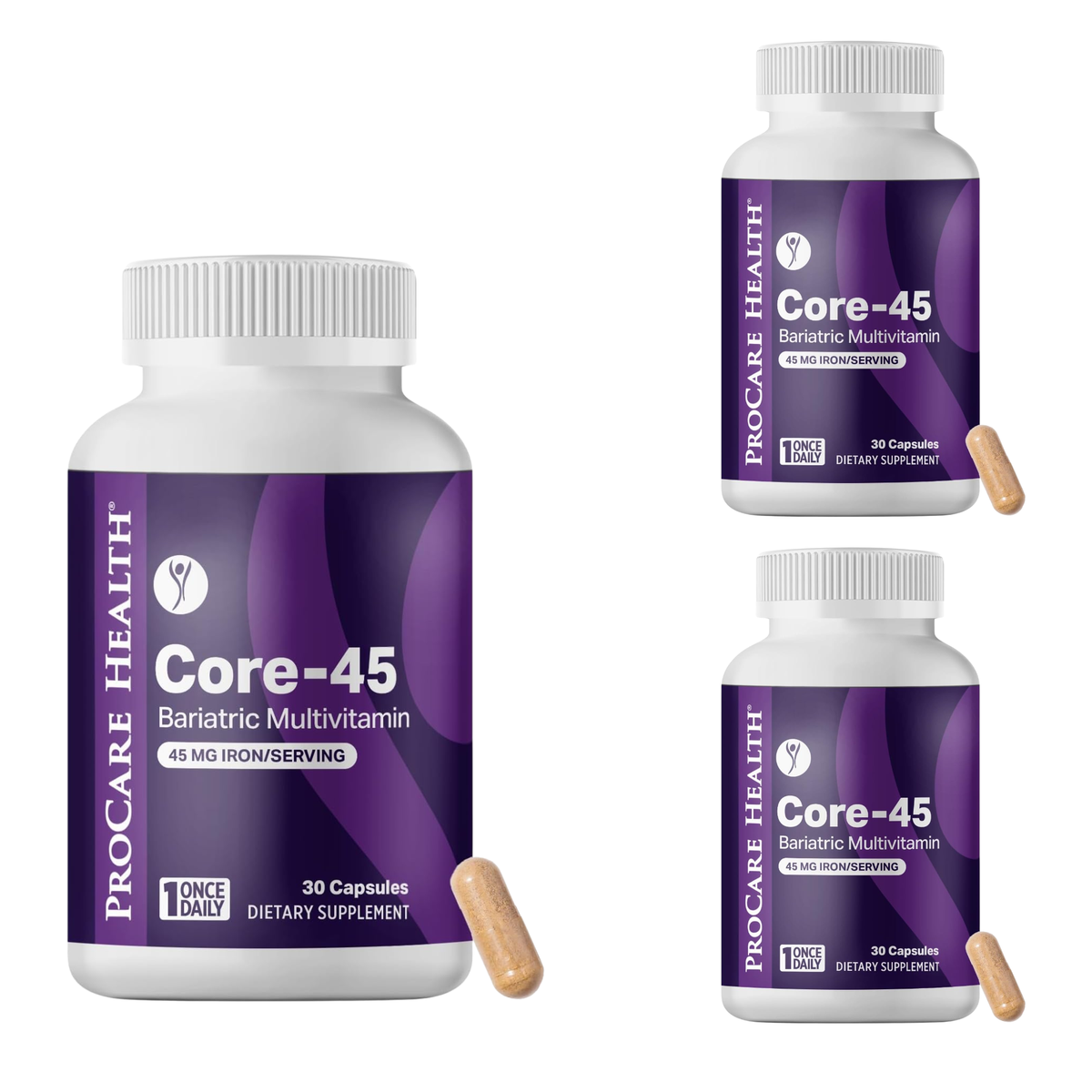 ProCare Health Core-45 Bariatric Multivitamin with 45mg Iron - 30 Capsules