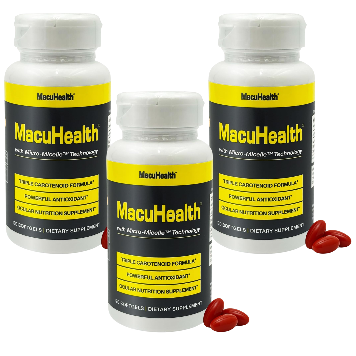 MacuHealth Triple Carotenoid Formula with Micro-Micelle Technology | Ocular Nutrition Supplement | 90 Softgels