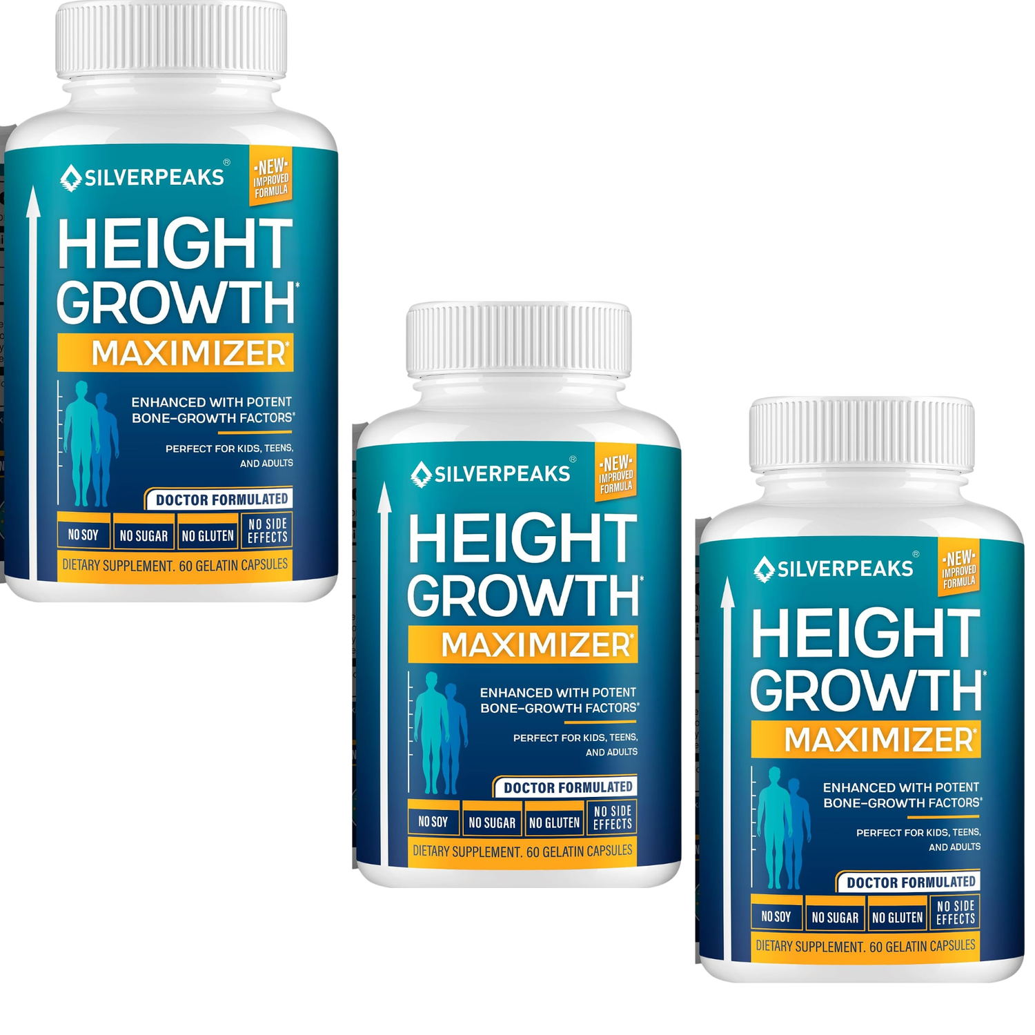 Silverpeaks Height Growth Maximizer – Doctor Formulated Bone Growth Supplement | 60 Capsules