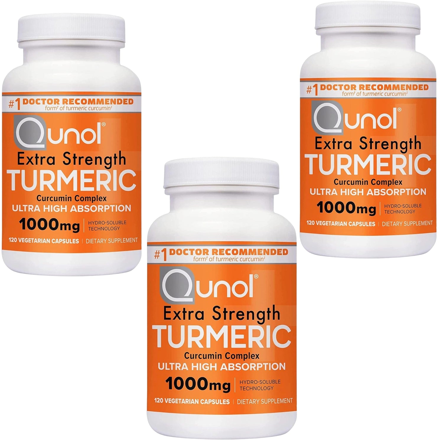 Qunol Extra Strength Turmeric Curcumin Complex 1000mg - 120 Vegetarian Capsules