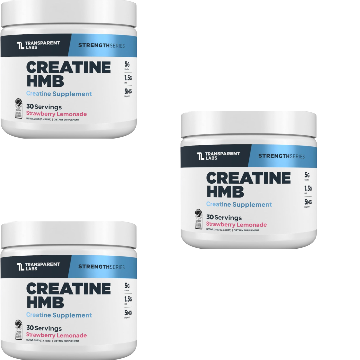 Transparent Labs StrengthSeries Creatine HMB – Strawberry Lemonade | 30 Servings