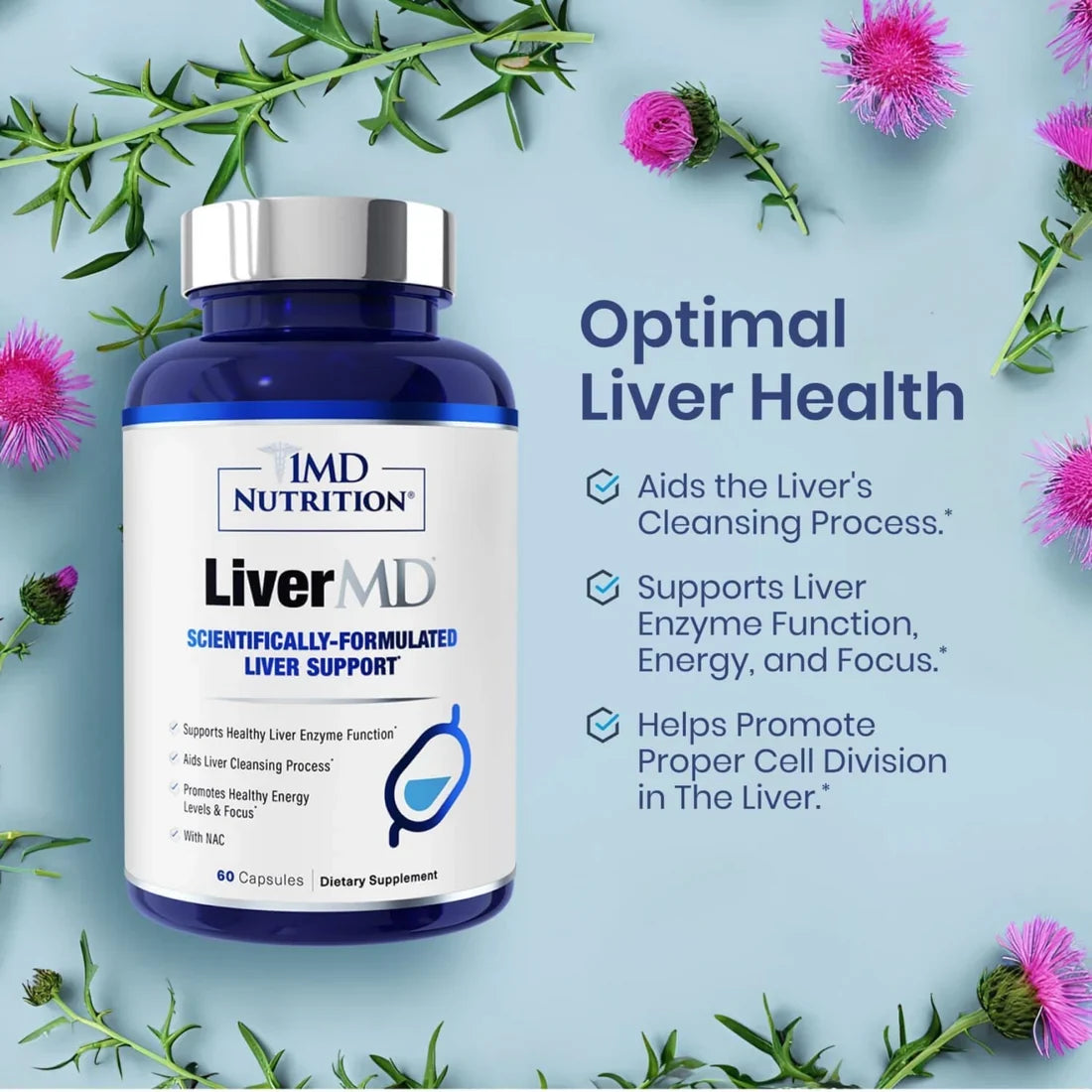 1MD Nutrition LiverMD 60 Capsules  ( Pack of 2 )