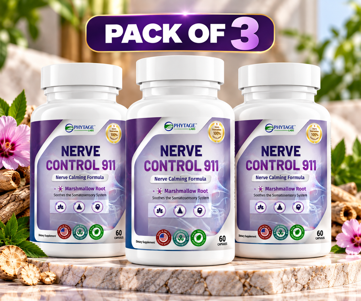 PhytAge Laboratories Nerve Control 911 Nerve Calming Formula – 3 Pack Value Bundle