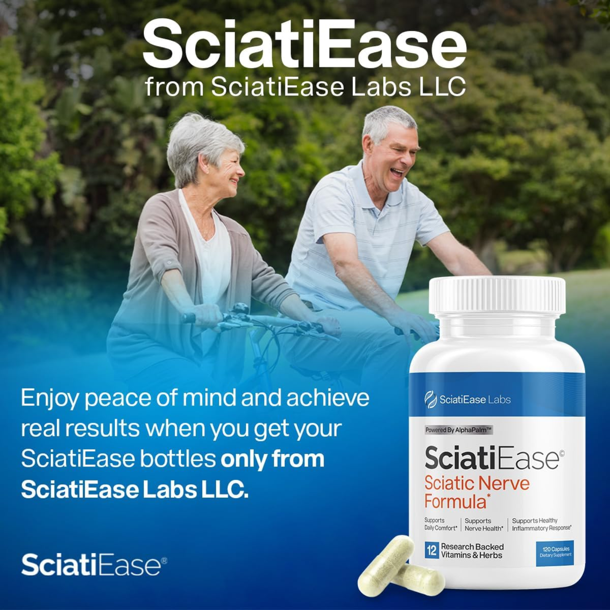 SciatiEase Daily Sciatic Nerve Support Formula with AlphaPalm, PEA, Vitamin B Complex, and 300mg Alpha Lipoic Acid