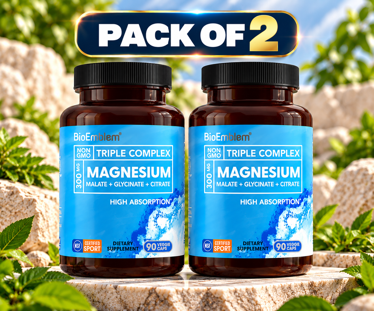 BioEmblem Magnesium Triple Complex, 90 Veggie Caps - Pack of 2